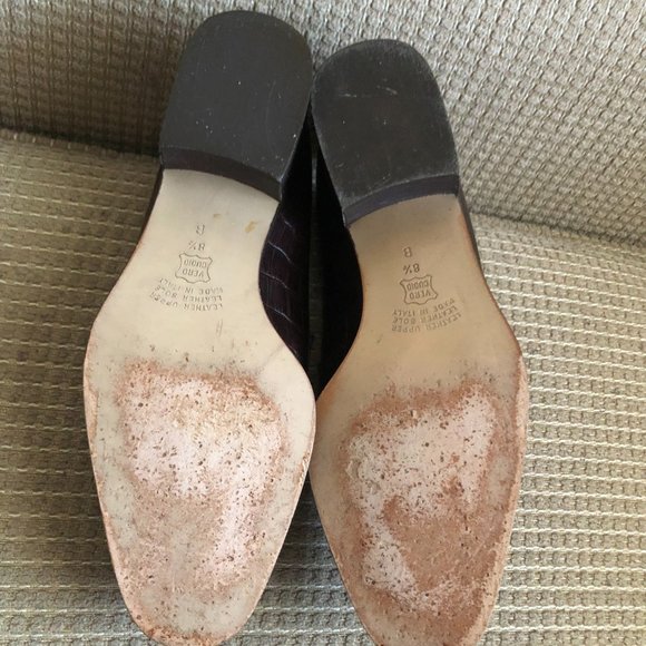 Fratelli Cavallini Women's Brown Croc Leather Print Loafers . - Picture 10 of 14